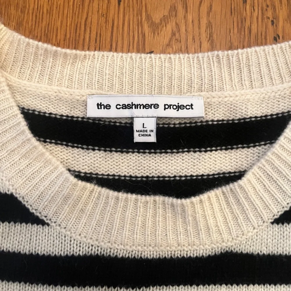 The Cashmere Project Striped Heart Sweater